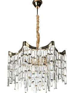 Outlet Beliani Lampadario JEMNI Cristallo Oro Oro Argento