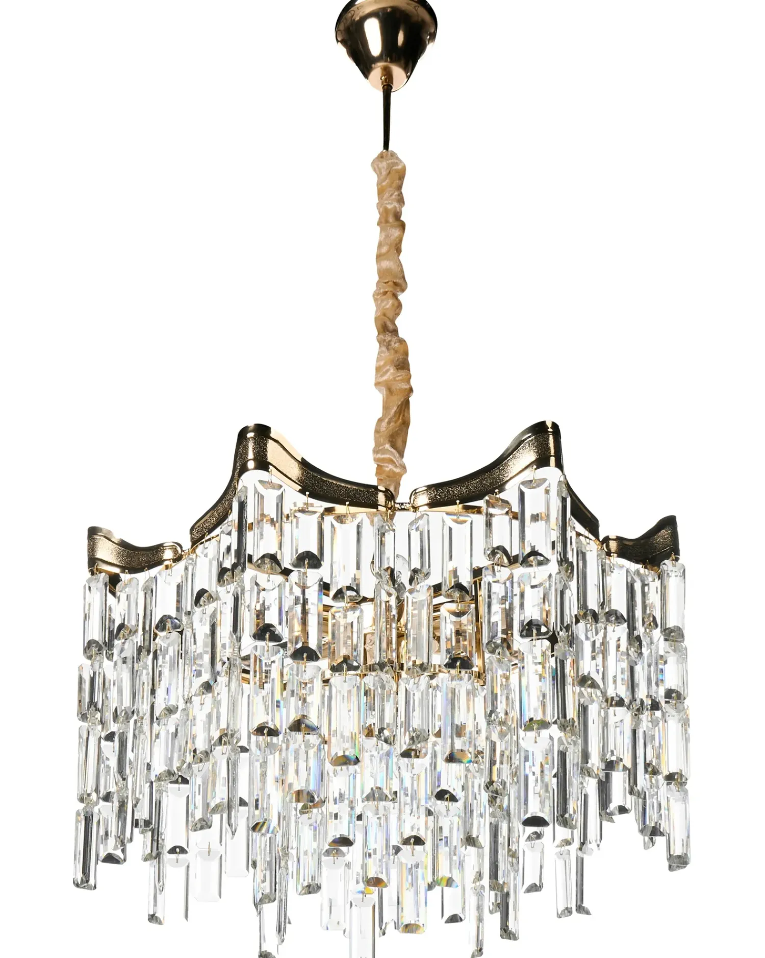 Outlet Beliani Lampadario JEMNI Cristallo Oro Oro Argento