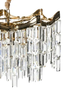 Outlet Beliani Lampadario JEMNI Cristallo Oro Oro Argento