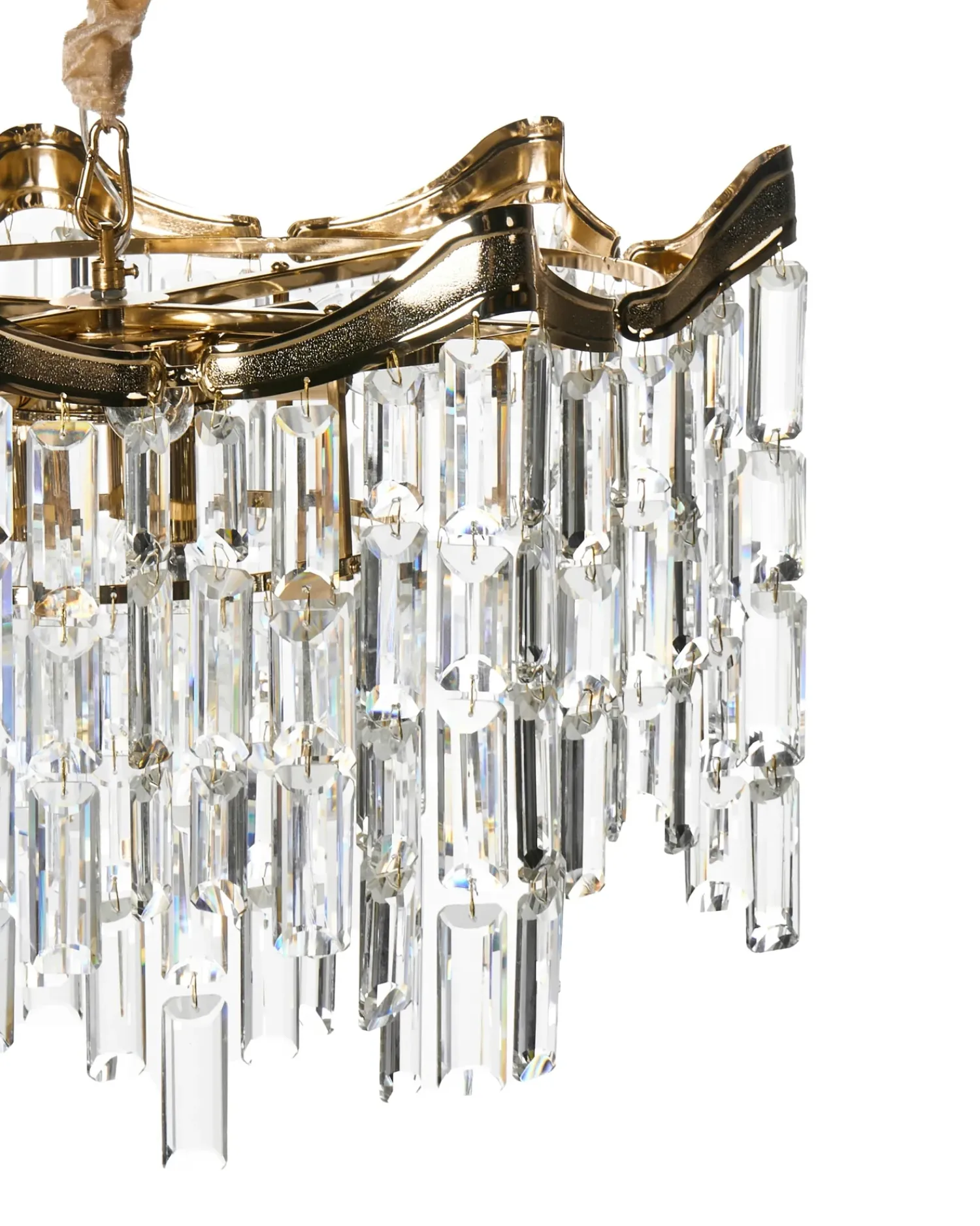 Outlet Beliani Lampadario JEMNI Cristallo Oro Oro Argento