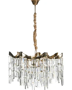 Outlet Beliani Lampadario JEMNI Cristallo Oro Oro Argento