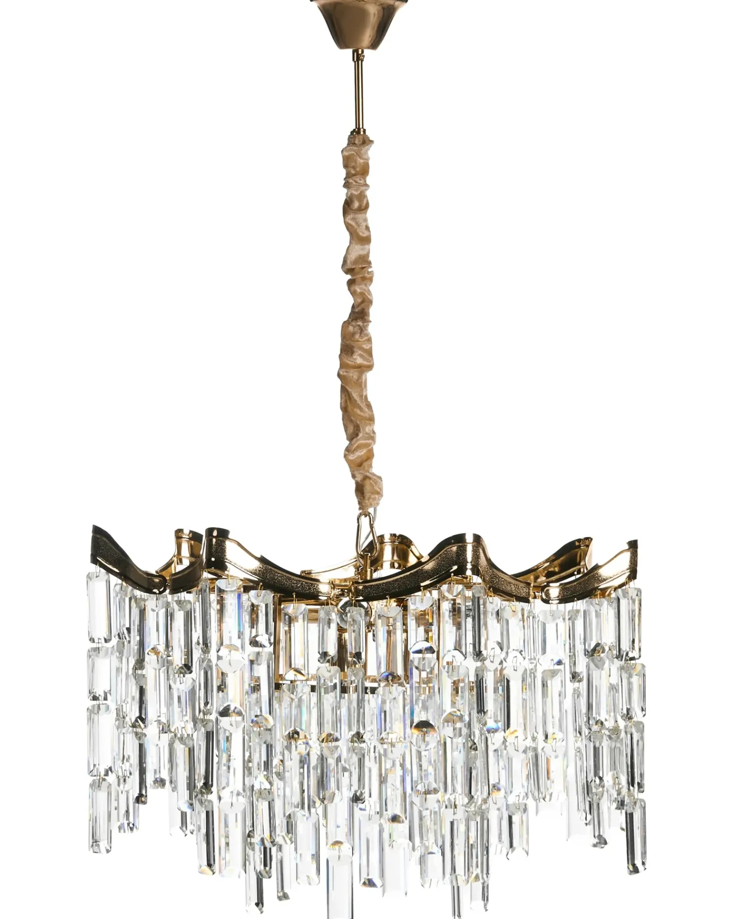 Outlet Beliani Lampadario JEMNI Cristallo Oro Oro Argento