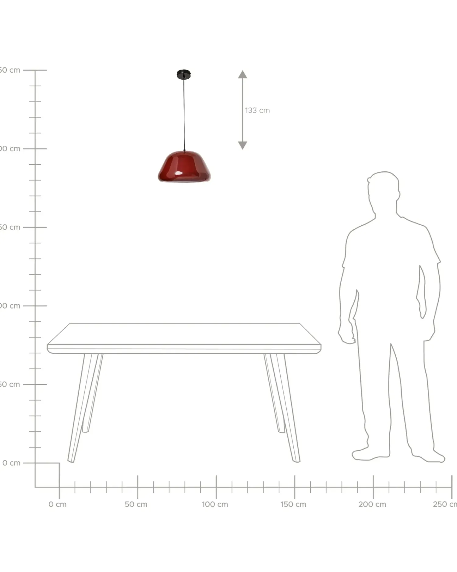 Sale Beliani Lampadario JOKU Metallo Rosso