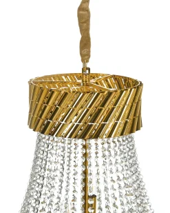 Online Beliani Lampadario KARSA Cristallo Oro Oro Trasparente