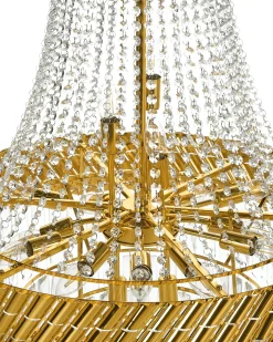 Online Beliani Lampadario KARSA Cristallo Oro Oro Trasparente