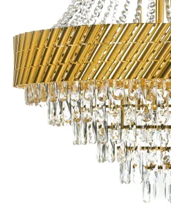 Online Beliani Lampadario KARSA Cristallo Oro Oro Trasparente