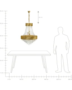 Online Beliani Lampadario KARSA Cristallo Oro Oro Trasparente