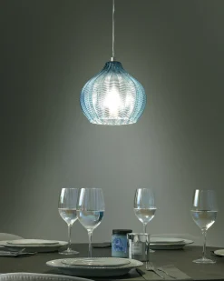 Clearance Beliani Lampadario KEILA Vetro Blu