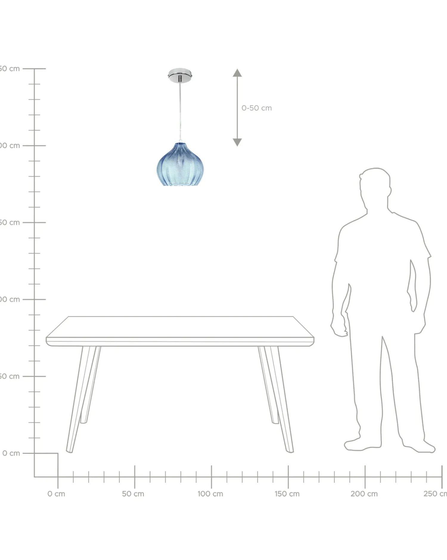 Clearance Beliani Lampadario KEILA Vetro Blu