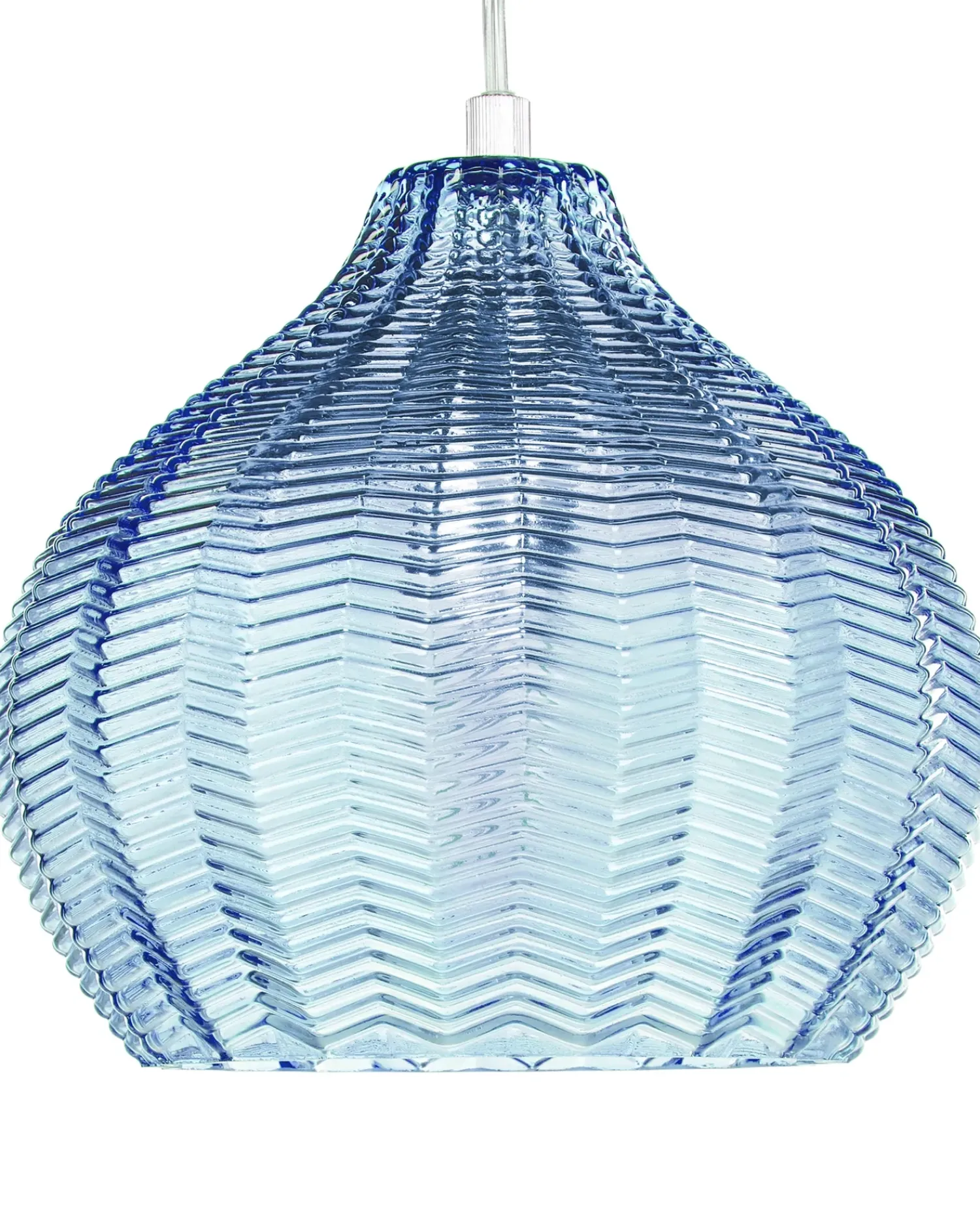 Clearance Beliani Lampadario KEILA Vetro Blu