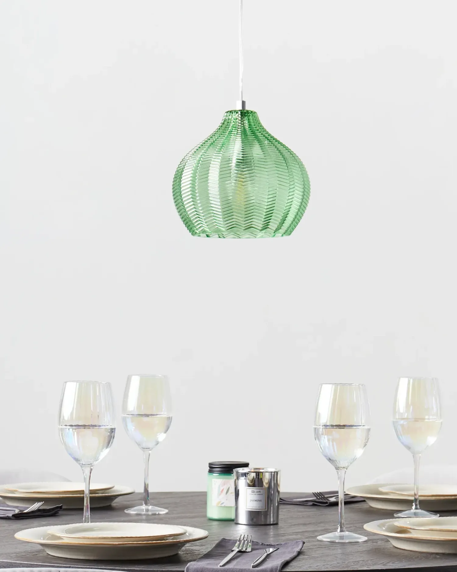 Sale Beliani Lampadario KEILA Vetro Verde