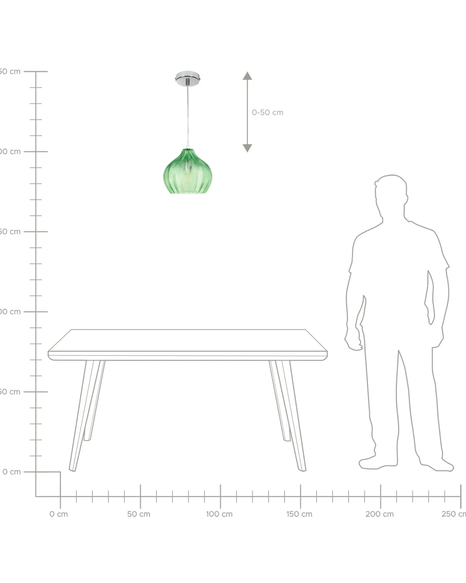 Sale Beliani Lampadario KEILA Vetro Verde