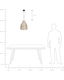 Discount Beliani Lampadario KELAKAS Vimini Naturale Naturale Nero