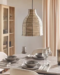 Discount Beliani Lampadario KELAKAS Vimini Naturale Naturale Nero