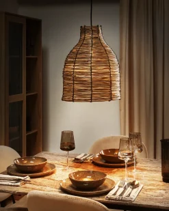 Discount Beliani Lampadario KELAKAS Vimini Naturale Naturale Nero