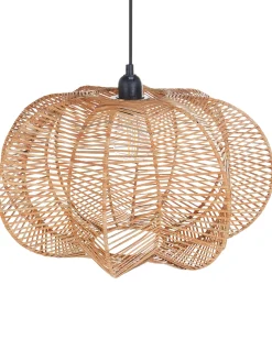Hot Beliani Lampadario KIBI Rattan Naturale Naturale Nero