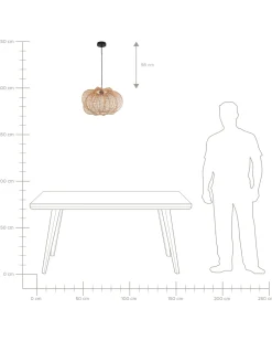 Hot Beliani Lampadario KIBI Rattan Naturale Naturale Nero