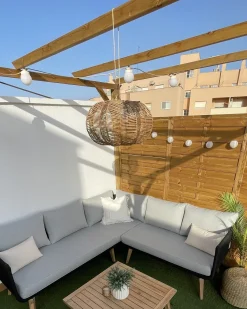 Hot Beliani Lampadario KIBI Rattan Naturale Naturale Nero