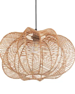 Hot Beliani Lampadario KIBI Rattan Naturale Naturale Nero