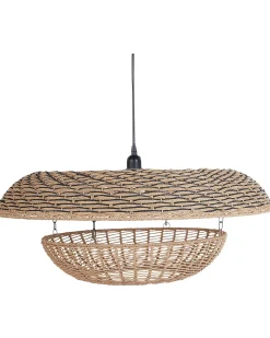 Outlet Beliani Lampadario KIDEPO Corda di carta Marrone Beige Naturale