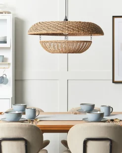 Outlet Beliani Lampadario KIDEPO Corda di carta Marrone Beige Naturale