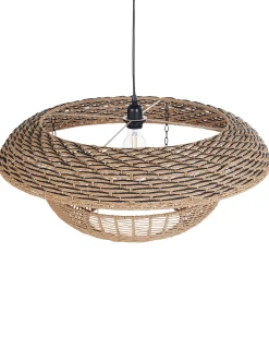 Outlet Beliani Lampadario KIDEPO Corda di carta Marrone Beige Naturale