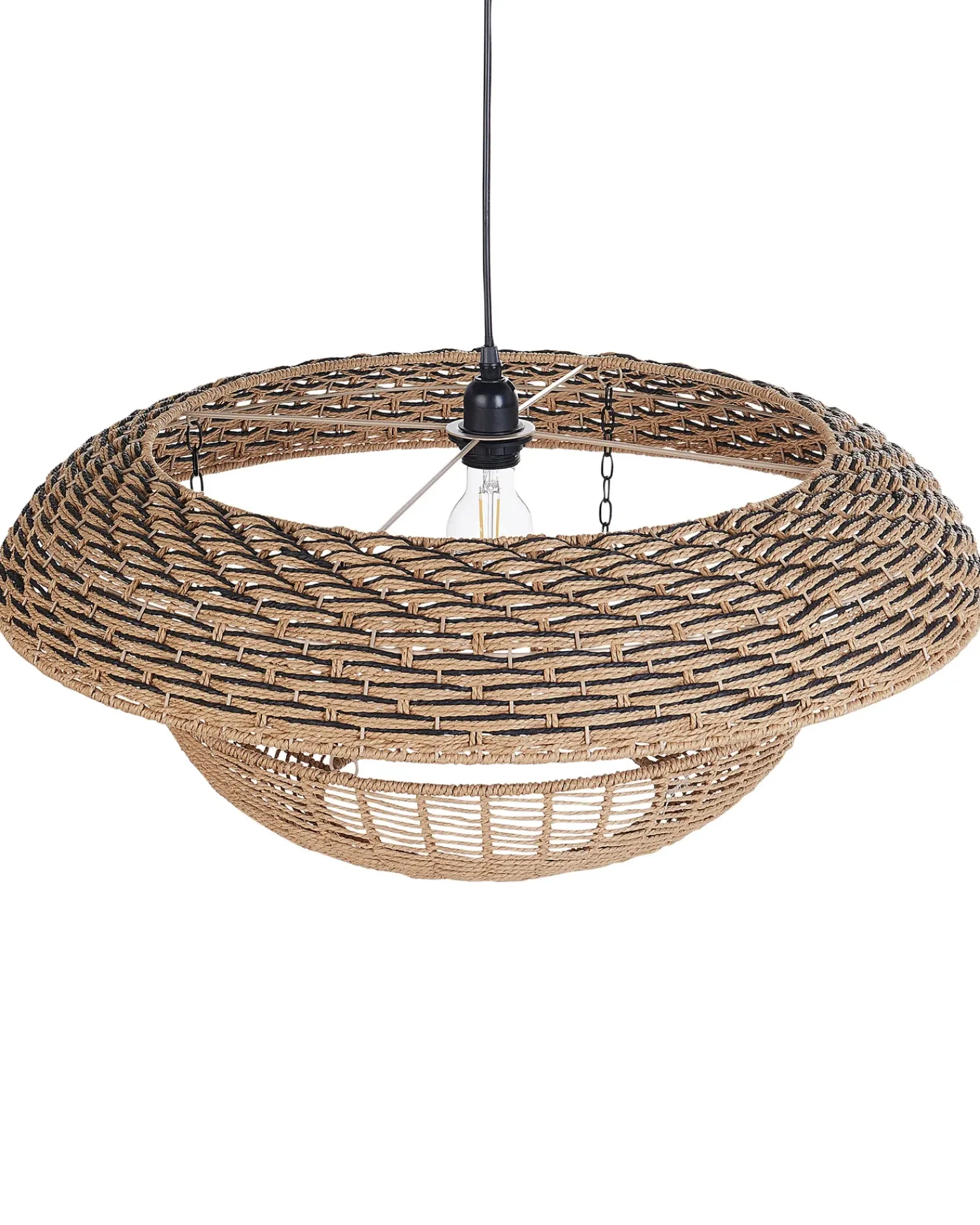 Outlet Beliani Lampadario KIDEPO Corda di carta Marrone Beige Naturale