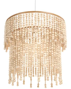 Best Beliani Lampadario KIRINDI Legno Marrone chiaro Bianco Marrone