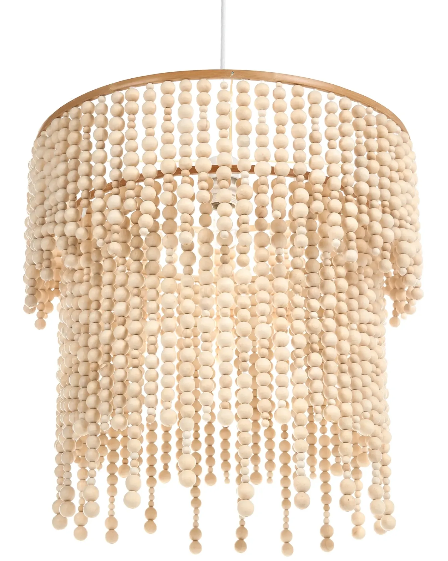 Best Beliani Lampadario KIRINDI Legno Marrone chiaro Bianco Marrone