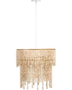 Best Beliani Lampadario KIRINDI Legno Marrone chiaro Bianco Marrone