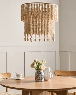 Best Beliani Lampadario KIRINDI Legno Marrone chiaro Bianco Marrone