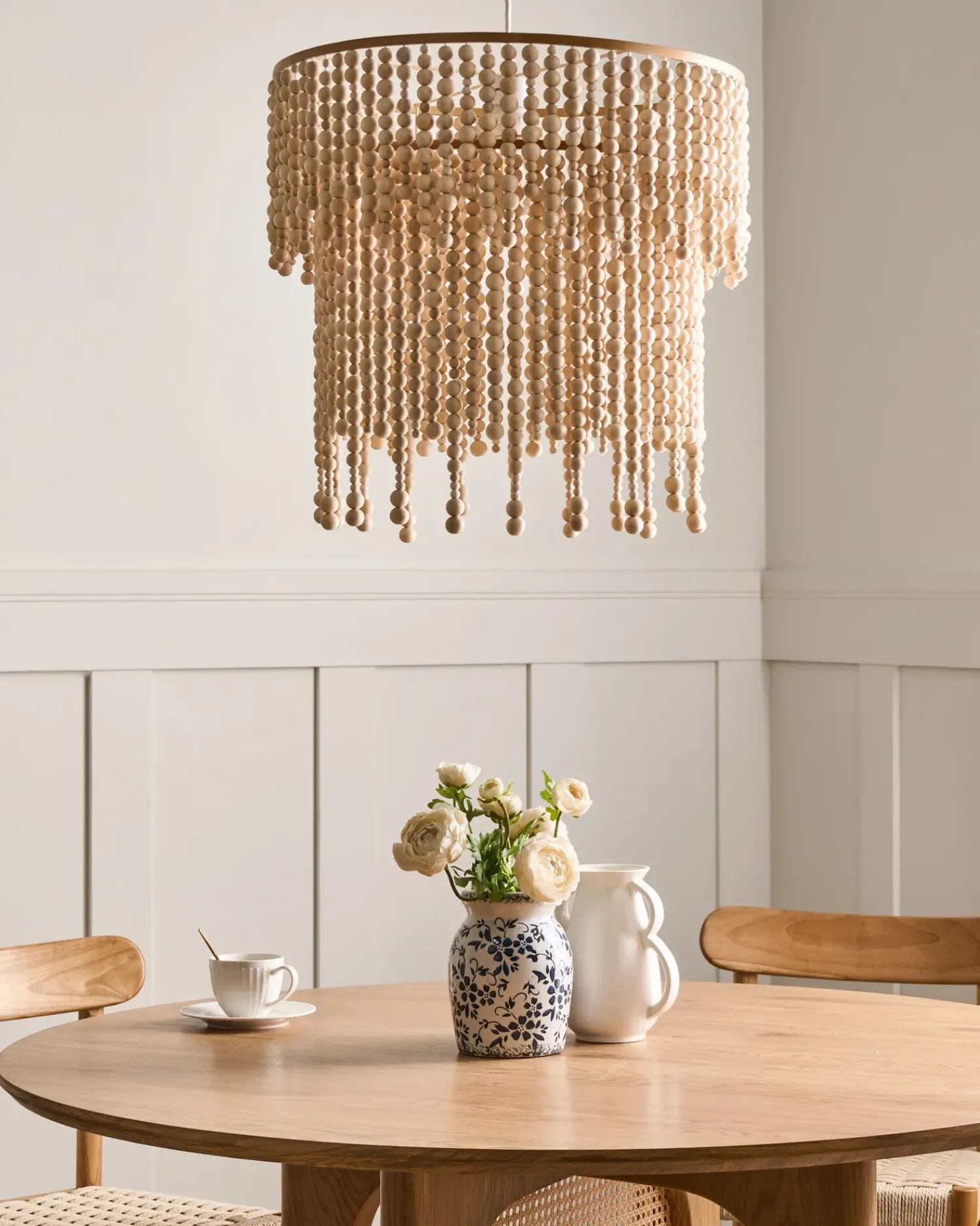 Best Beliani Lampadario KIRINDI Legno Marrone chiaro Bianco Marrone