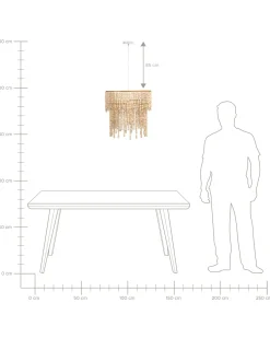 Best Beliani Lampadario KIRINDI Legno Marrone chiaro Bianco Marrone