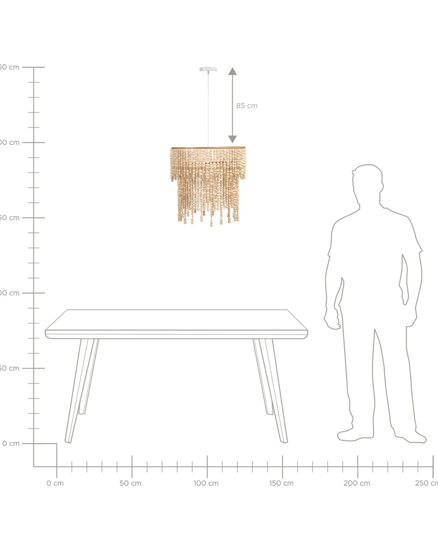 Best Beliani Lampadario KIRINDI Legno Marrone chiaro Bianco Marrone