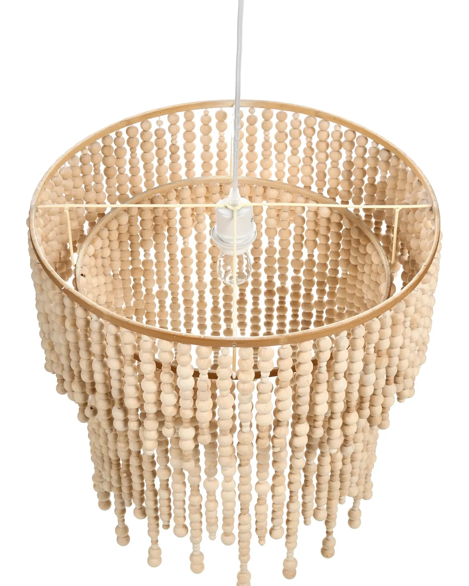Best Beliani Lampadario KIRINDI Legno Marrone chiaro Bianco Marrone
