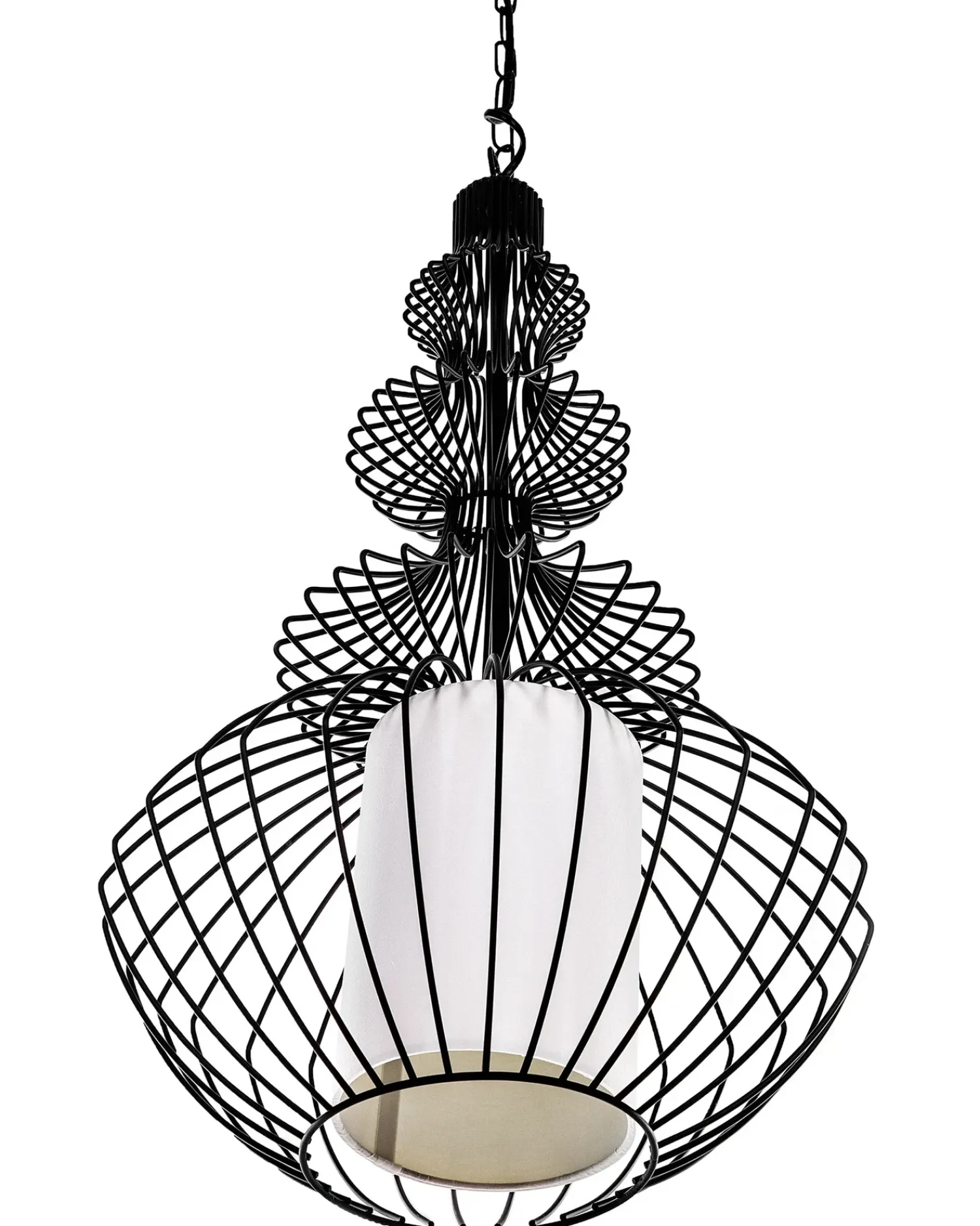 Beliani Lampadario KOLVA Metallo Nero