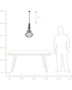 Beliani Lampadario KOLVA Metallo Nero