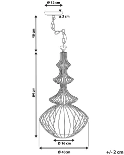 Beliani Lampadario KOLVA Metallo Nero