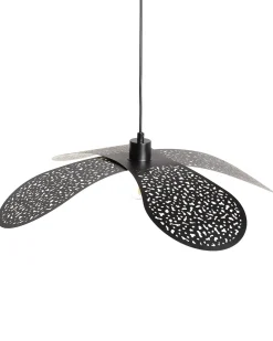 New Beliani Lampadario KOSHI Metallo Nero Nero Oro