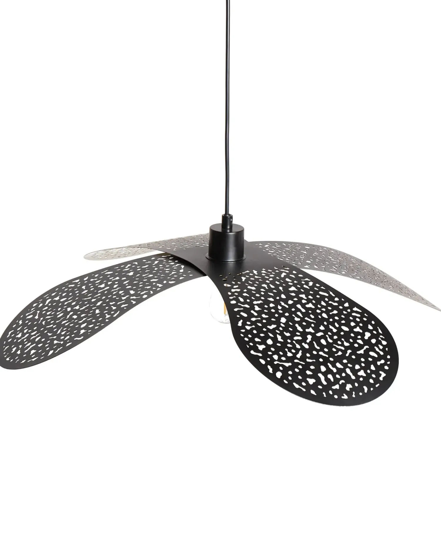New Beliani Lampadario KOSHI Metallo Nero Nero Oro