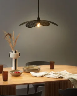 New Beliani Lampadario KOSHI Metallo Nero Nero Oro
