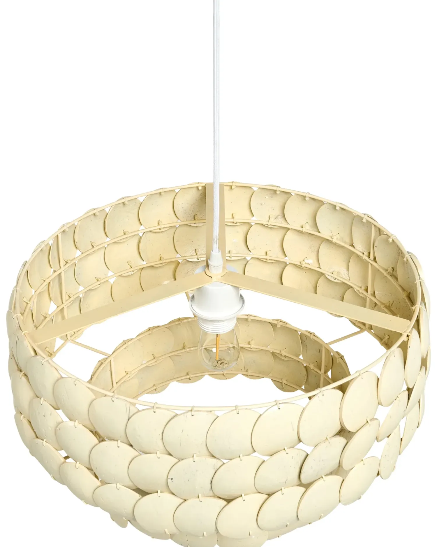 Online Beliani Lampadario KOTMALE Guscio di cocco chiaro Beige