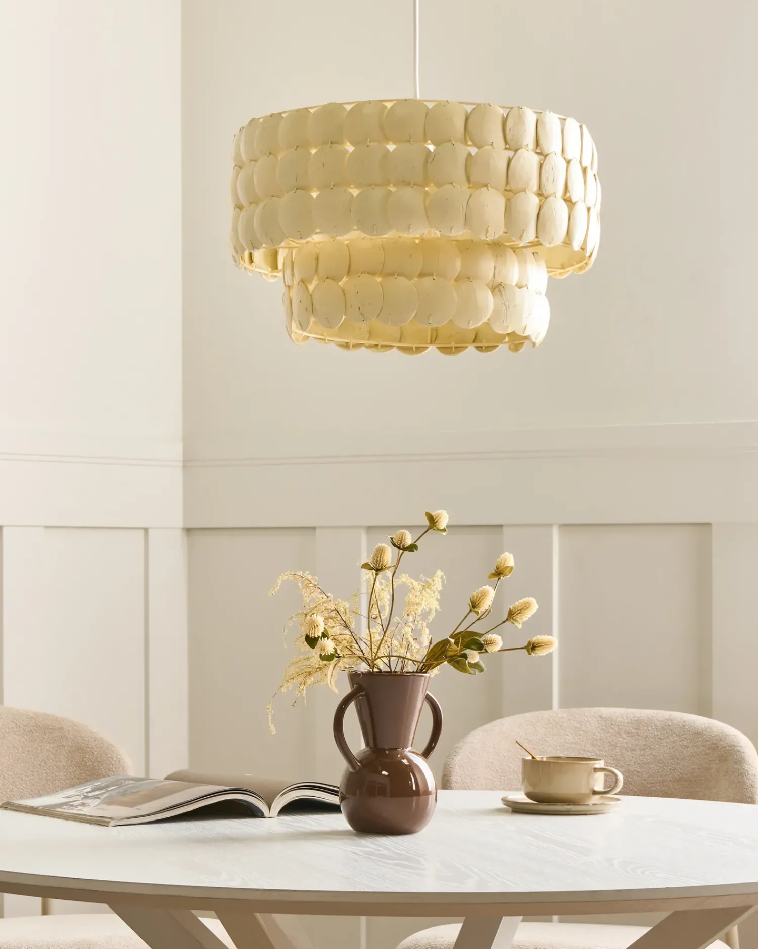 Online Beliani Lampadario KOTMALE Guscio di cocco chiaro Beige