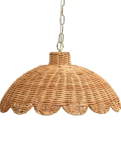 Hot Beliani Lampadario KUKULE Rattan Naturale Beige Naturale Oro