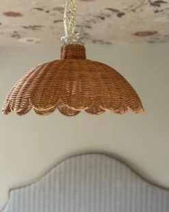 Hot Beliani Lampadario KUKULE Rattan Naturale Beige Naturale Oro
