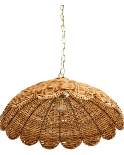 Hot Beliani Lampadario KUKULE Rattan Naturale Beige Naturale Oro