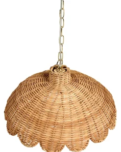 Hot Beliani Lampadario KUKULE Rattan Naturale Beige Naturale Oro
