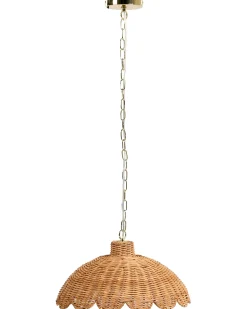 Hot Beliani Lampadario KUKULE Rattan Naturale Beige Naturale Oro