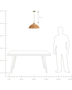 Hot Beliani Lampadario KUKULE Rattan Naturale Beige Naturale Oro