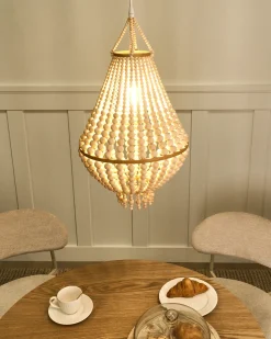 Beliani Lampadario KUMBUKKAN Legno chiaro Marrone